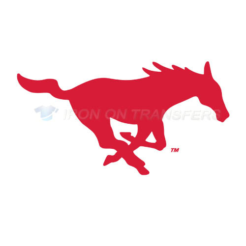 Southern Methodist Mustangs Logo T-shirts Iron On Transfers N630 - Click Image to Close